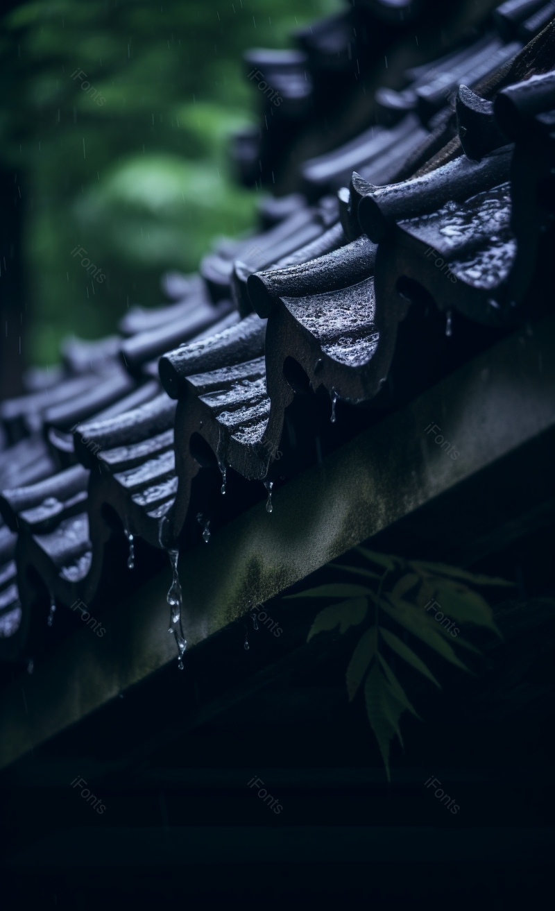 黑色下雨天房屋挑檐流水实拍,高清,摄影图,摄影图片,图片大全,摄影图免费下载